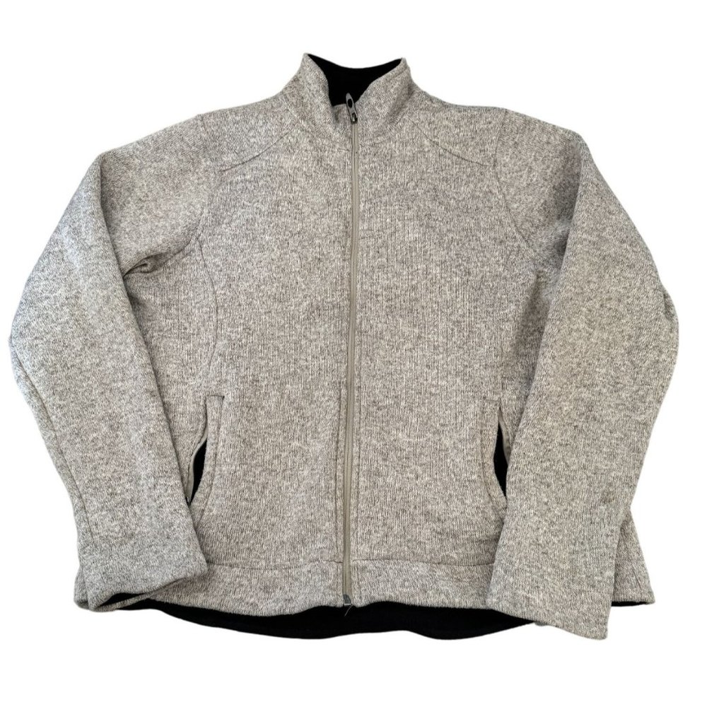 POLAR KING GRAY ZIP‎ UP FLEECE SWEATER WOMANS XL | E2